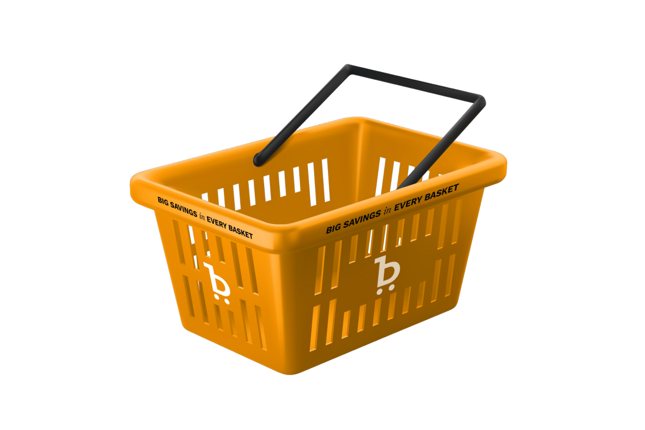 The Baskete branded supermarket shopping basket